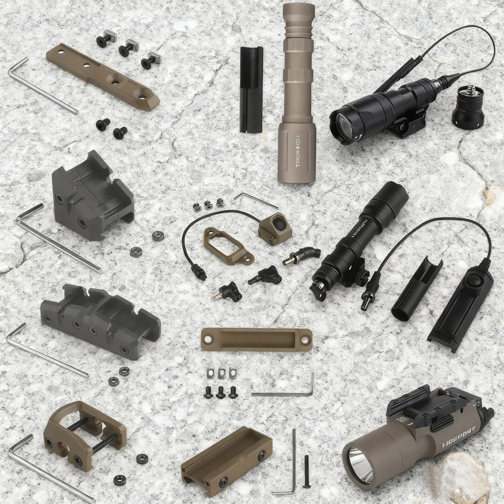 

Tactical Flashlight for Outdoor Hunting ,Universal Underbarrel Rail Mounted Light 800 Lumen with Tail Switch Picatinny Rail