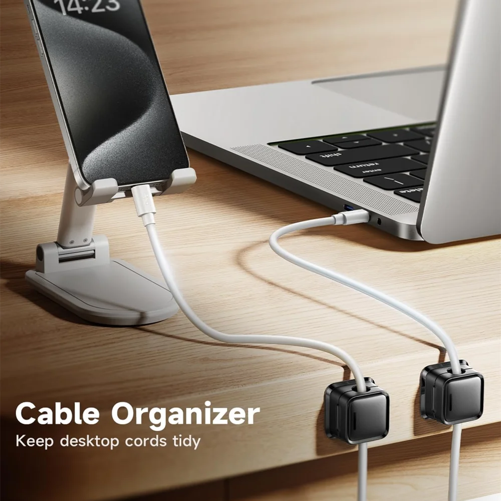 Cord Organizer Holder Magnetic Desk Cable Clips Management Adhesive Wire Charger Holder for Nightstand Kitchen Appliances Desk image 6