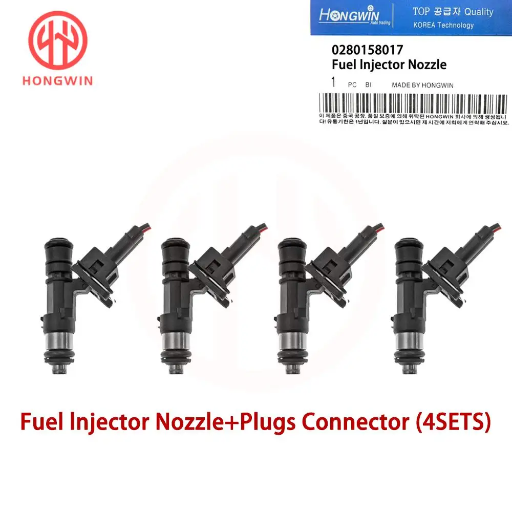 HONGWIN 4Pcs New Fuel Injector Oil Spray Nozzle Jet Genuine No: 0280158017 For Chevrolet Lada Niva Kalina Priora 02-13 113201002