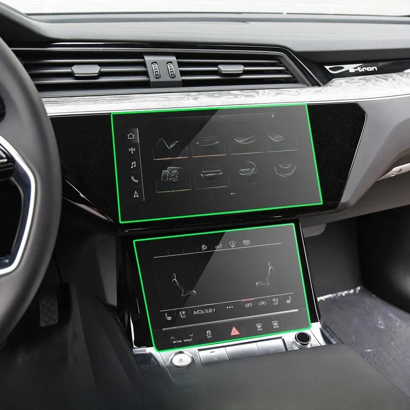 Dla Audi e-tron 2018-2021 Nawigacja samochodowa GPS Folia ekranu LCD Folia ochronna ze szkła hartowanego Folia zapobiegająca zarysowaniom Akcesoria Refit — zdjęcie 2