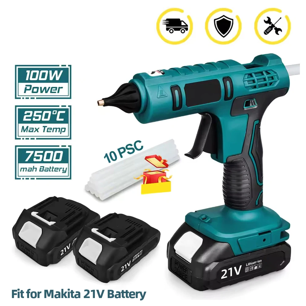 Kabellose elektrische Heißklebepistole für Makita 18V Akku, 11mm Klebestift, Heißluftklebepistole für Heimwerkerarbeiten und DIY.