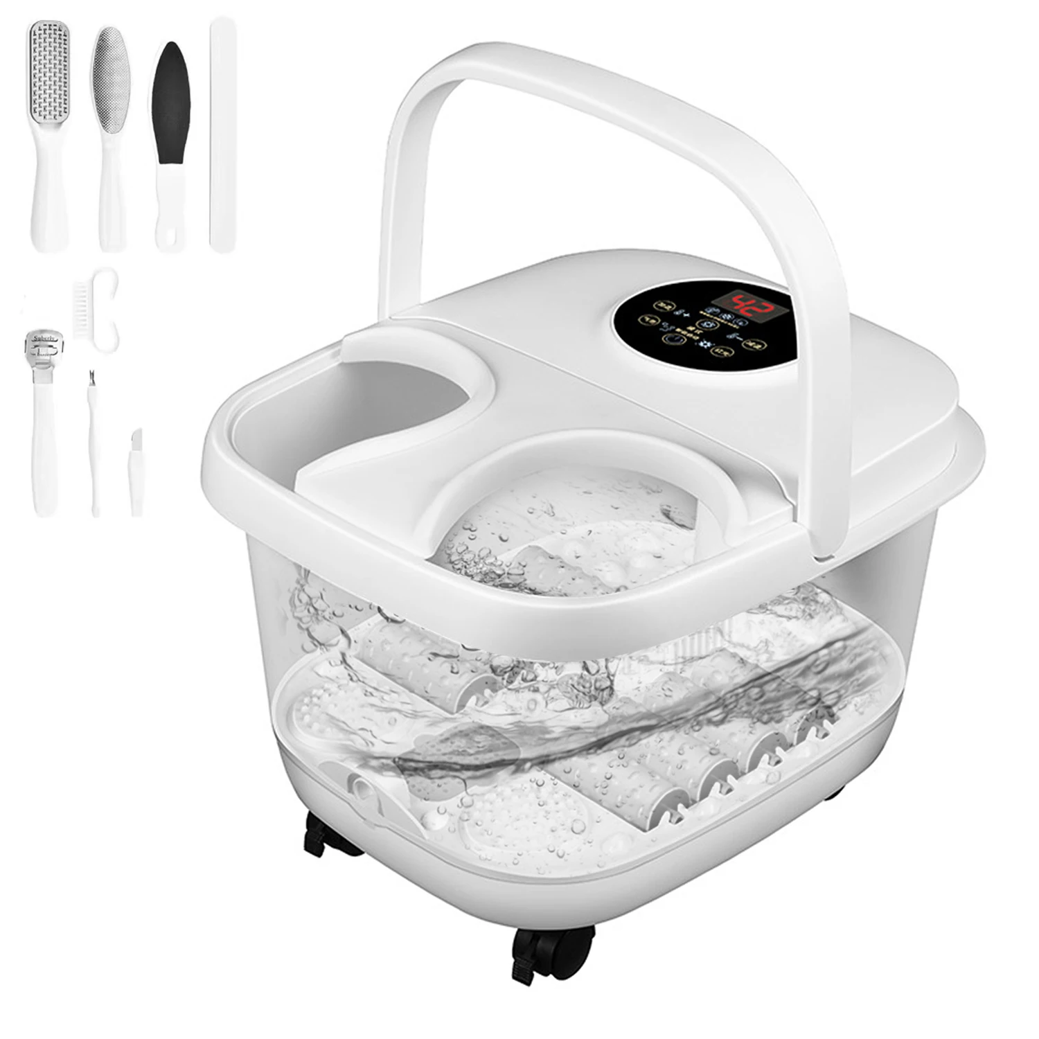 Vasca da bagno per piedi con funzione di riscaldamento Vasca da bagno per spa per piedi Secchio per ammollo per piedi Sauna Vasca da bagno per spa per piedi 38 ° C-48 ° CTemperatura regolabile