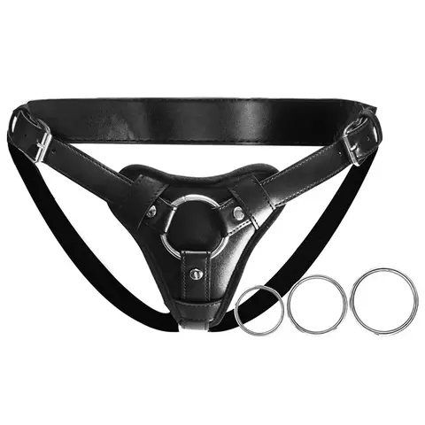 Strap On Dildo Harness for BDSM sexx High quality Wearable Leather Pants Adjustable Belt Multiple Sizes Rings Men Pegging Dildo