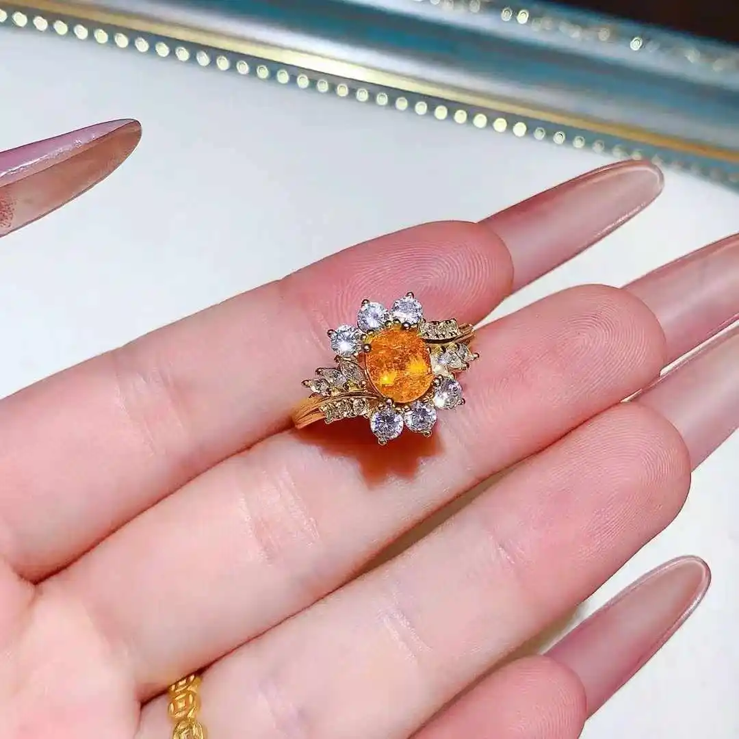 KJJEAXCMY Natural Gemstone Women's Luxury Top Pure Body Fanta Garnet Ring Pendant New 925 Pure Silver Inlay Gift for Girlfriend