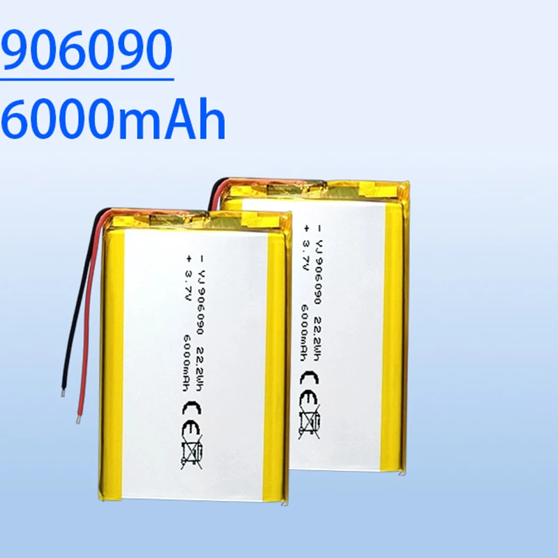 

906090 3.7V 6000mAh High Capacity Rechargeable LiPo Battery Cell for Portable Electronic Devices 126090 6060100 755590 954292