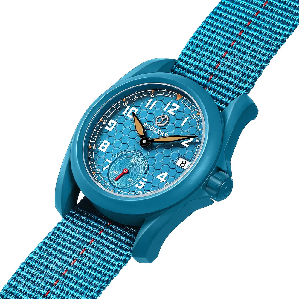 BODERRY ساعات ميدانية للرجال تيتانيوم أوتوماتيكية من أفضل العلامات التجارية ساعة يد 100 متر مقاومة للماء ساعة عسكرية للرجال #4