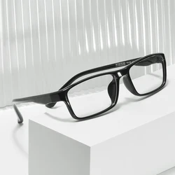 TR90 Men Light Rectangular Plastic Eyewear Black Spectacles Stylish Square Eyeglasses Frame For Multifocal Prescription Lenses