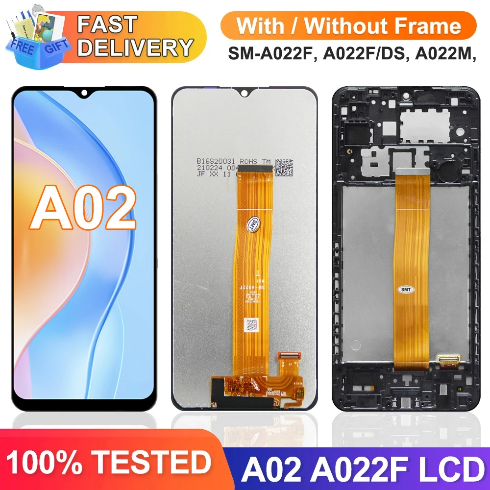 A02 A022 A022F A022F/DS Display Screen Assembly for Samsung Galaxy A02 Lcd Display Digital Touch Screen With Frame Replacement