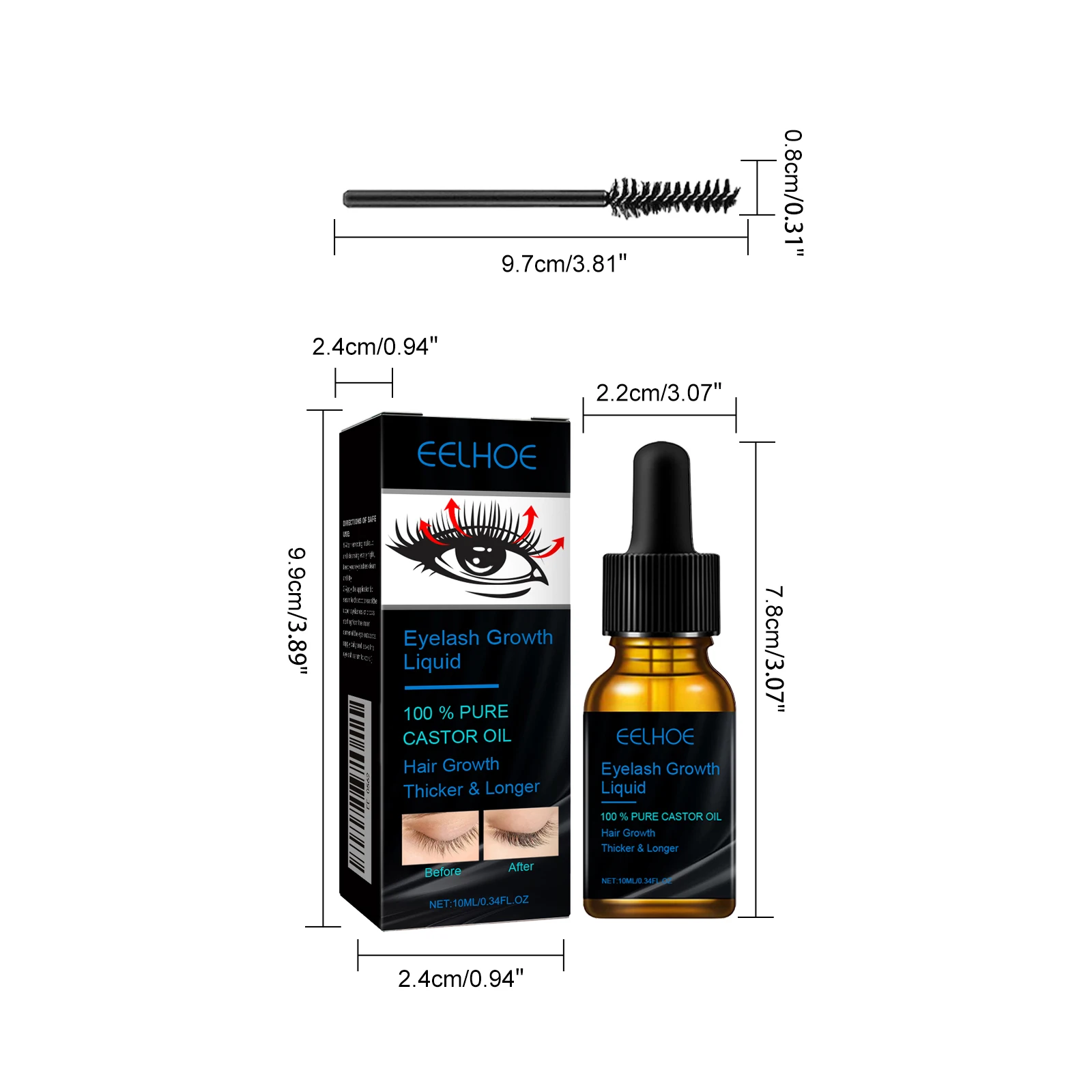 EELHOE Castor Wimpergroei Olie Dagelijks Natuurlijke Krullende Wimper Blijvend Effect Voedend Verbeteren Haargroei Wimperverzorgingsolie