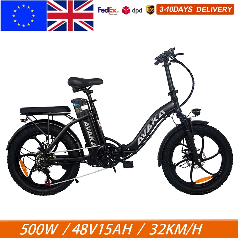 AVAKA BZ20 PLUS Electric Bike Foldable 500W Brushless Motor 18.2Ah Battery 100km Max Range 32km/h Max Speed