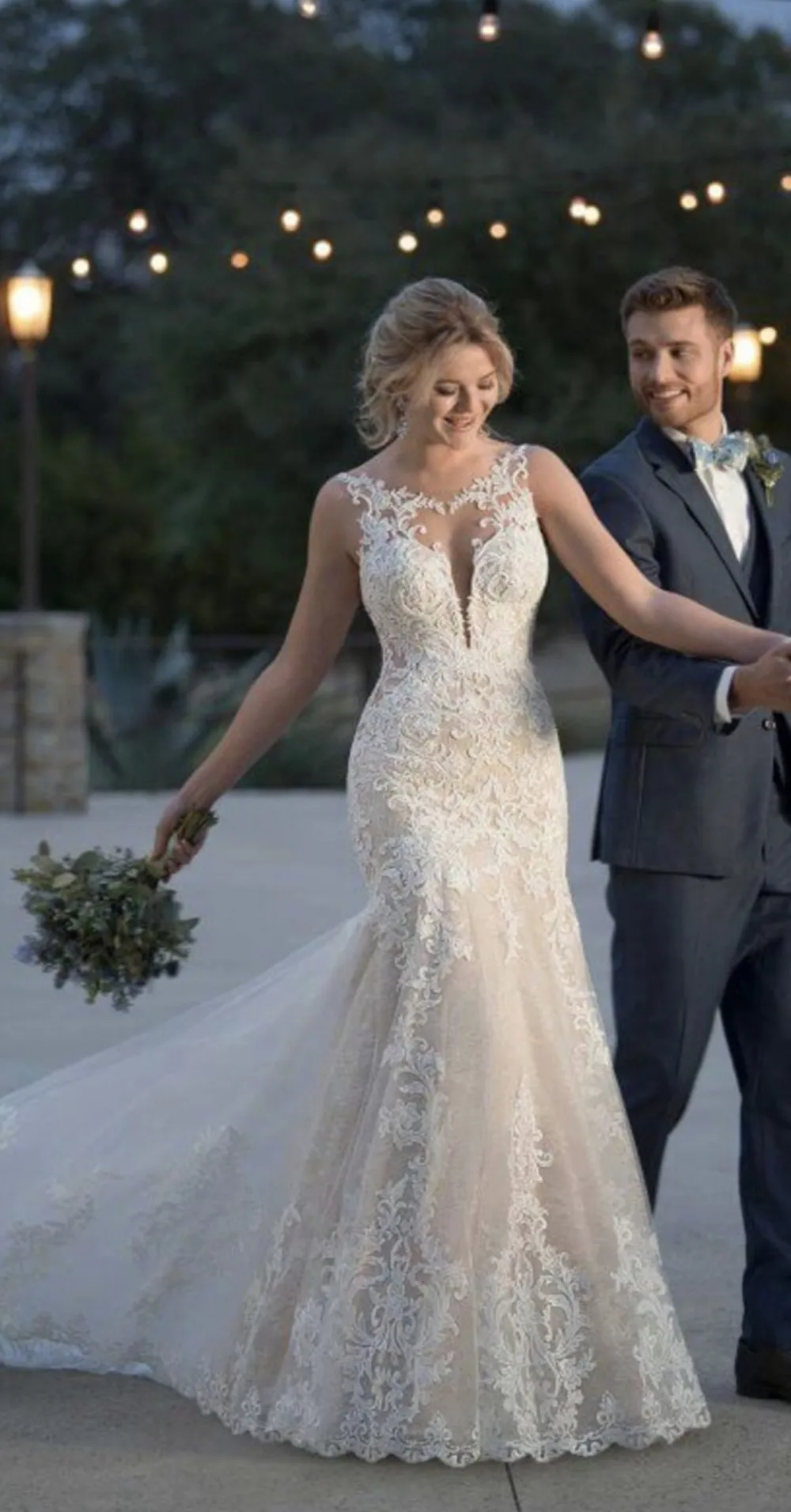 Grace-Robe de Mariée Sirène en Dentelle avec Traîne à Balayage, Sexy, Dos aux, Personnalisée, pour Patients