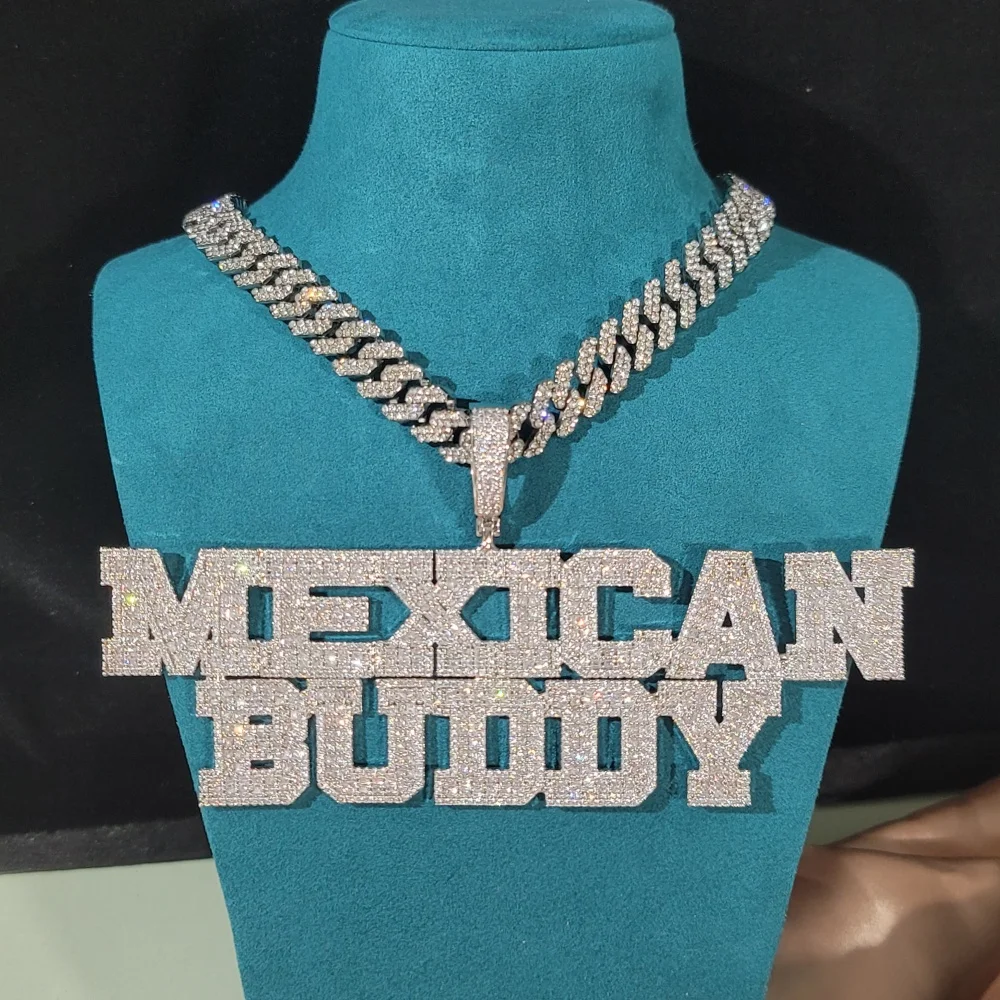 Custom Numbers Necklace Chain Iced Out Initial Letter Two Rows Pendant Hip Hop Fashion Jewelry Birthday Gifts For Women Men