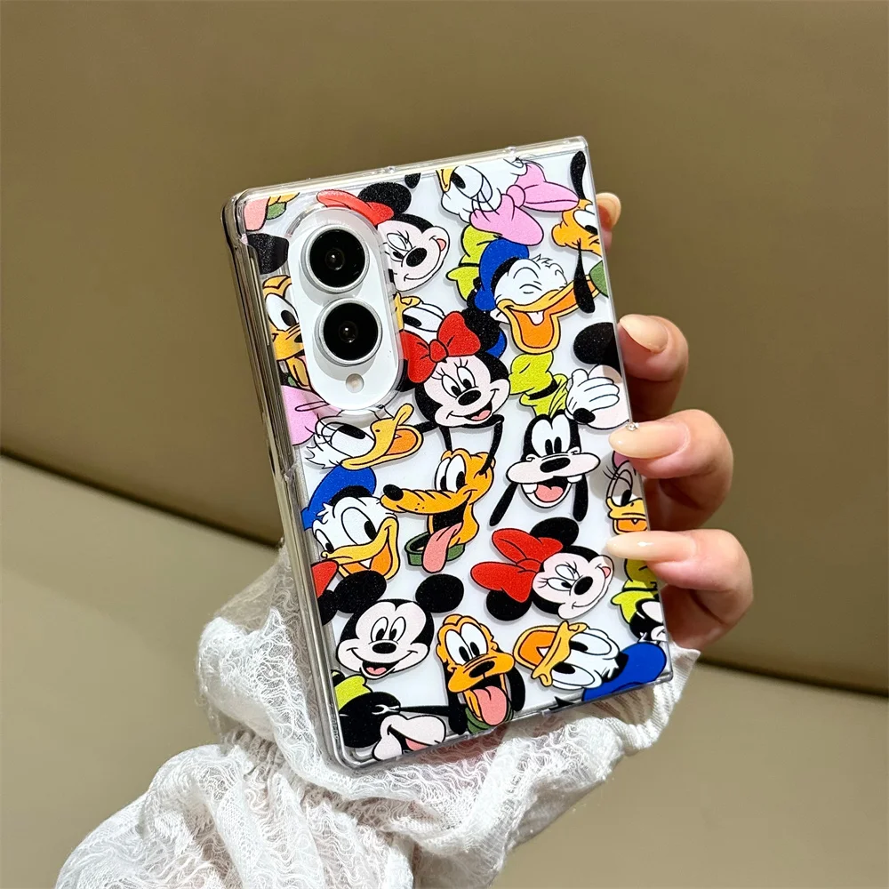 Cute Puppy Mickey Cartoon Phone case for Samsung Galaxy Z Fold 8 Fold 3 4 5 6 7 fold 8 Ultra Cover With Chain Fashion Cute Cases view 3