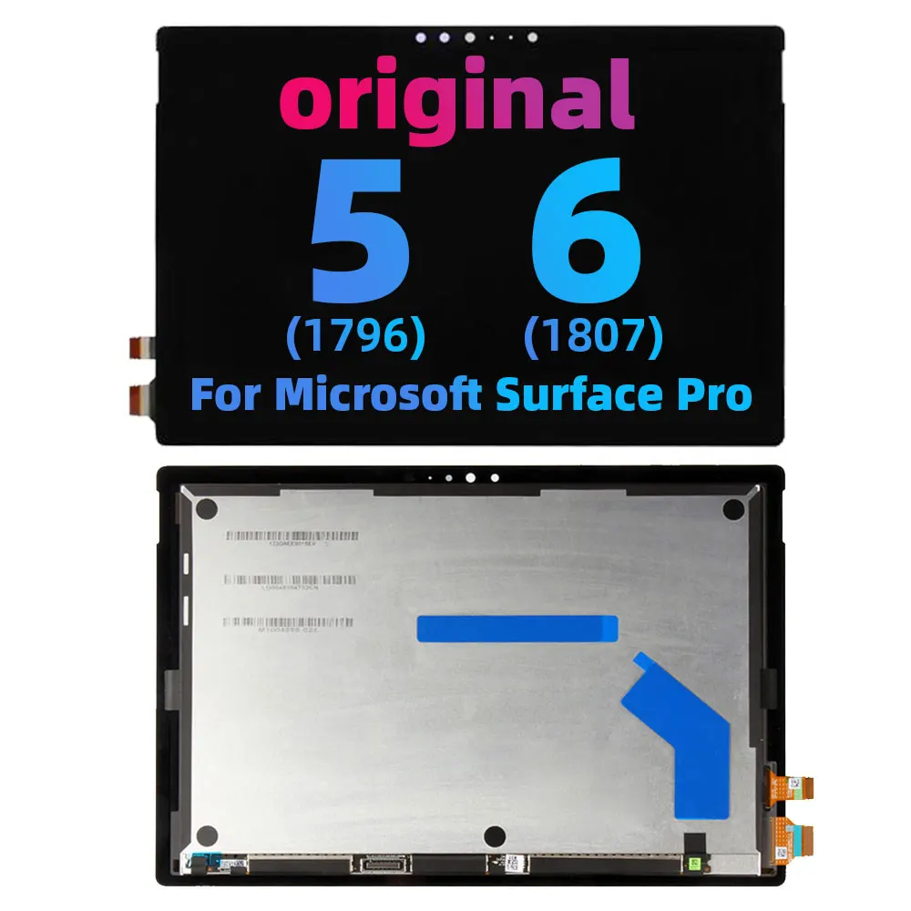 100% ทดสอบ LCD ใหม่สำหรับ Microsoft Surface Pro 1 3 4 5 6 7จอแสดงผล LCD แบบสัมผัสหน้าจอ Digitizer Assembly 1866 1807 1796 1724 16311514