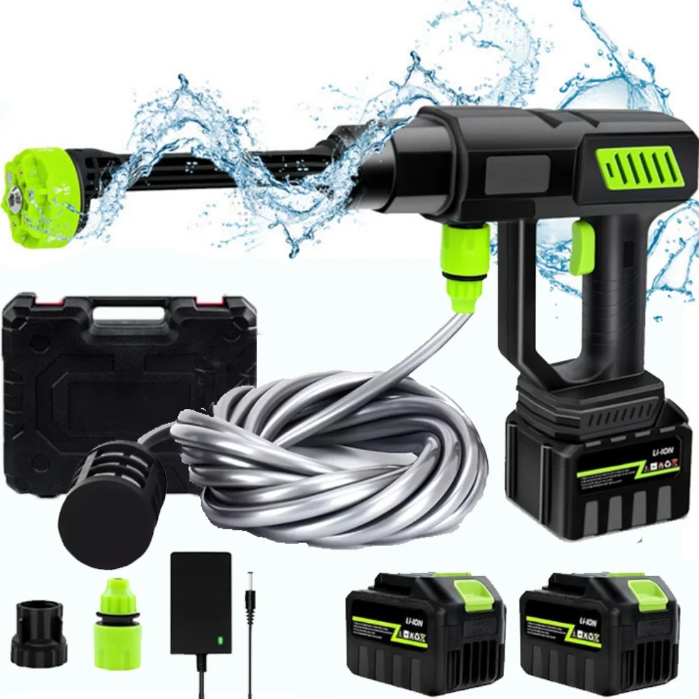 OWJHE Lavatrice per auto ad alta pressione 6 IN 1 Pistola ad acqua da giardino per lavaggio auto elettrica con pistola a spruzzo a batteria al litio 21V 980psi senza spazzole