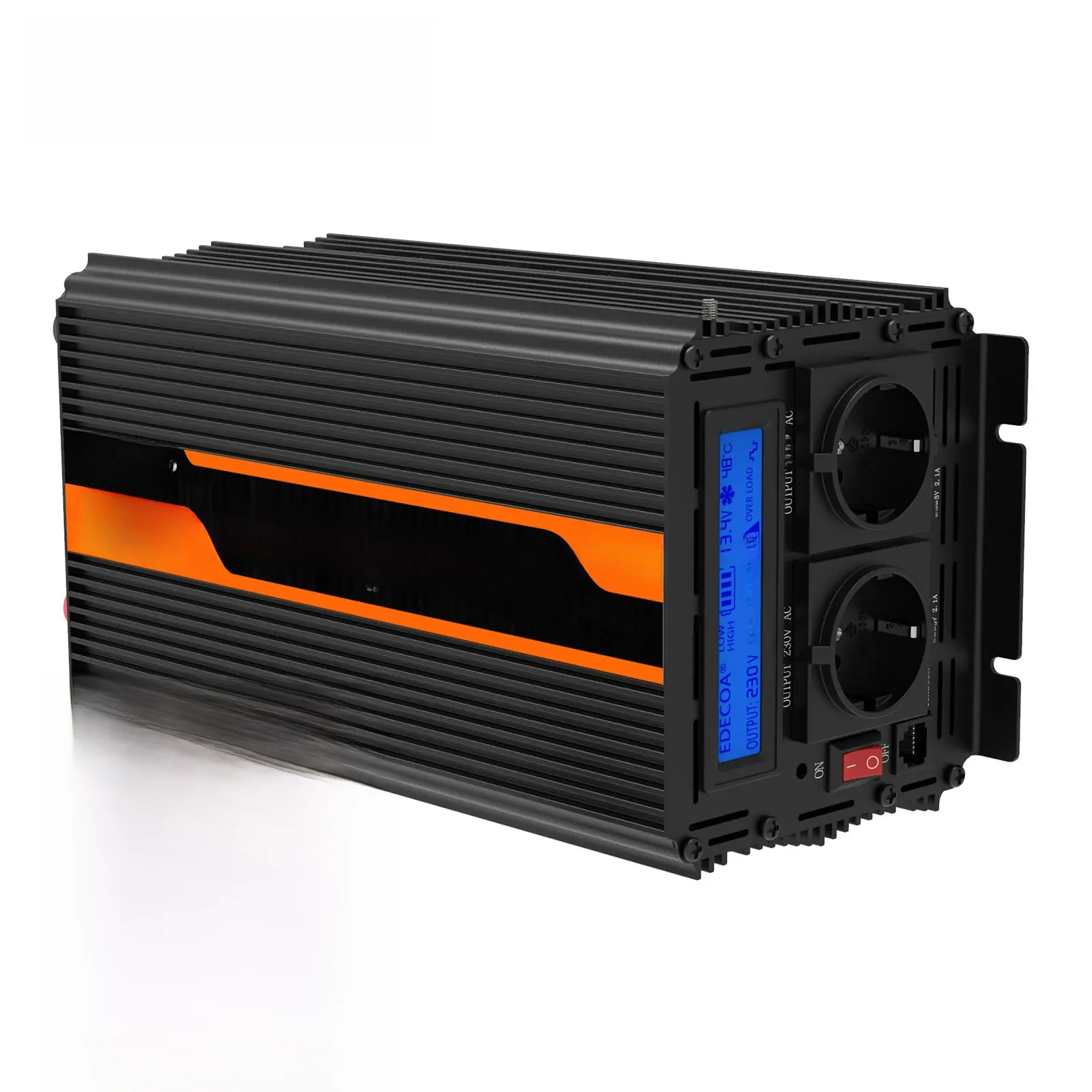 EDECOA 2000W DC 12V naar AC 220V 230V converter gemodificeerde sinusomvormer 2KW off grid transformator voor thuis auto zonnestelsel - afbeelding 2