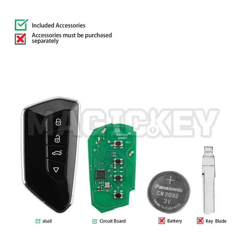 KEYDIY KD ZB25-4 Universal Smart Remote Key 4 Buttons Compatible with VW Type