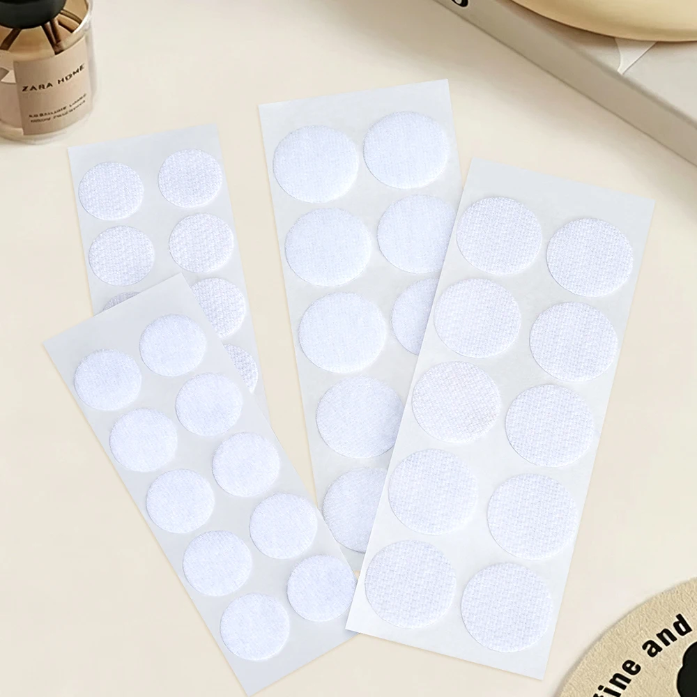 10 Pairs Self Adhesive Hook and Loop Dots 15mm 20mm Round Nylon Fastener Sticky Back Strong Adhesive Tape