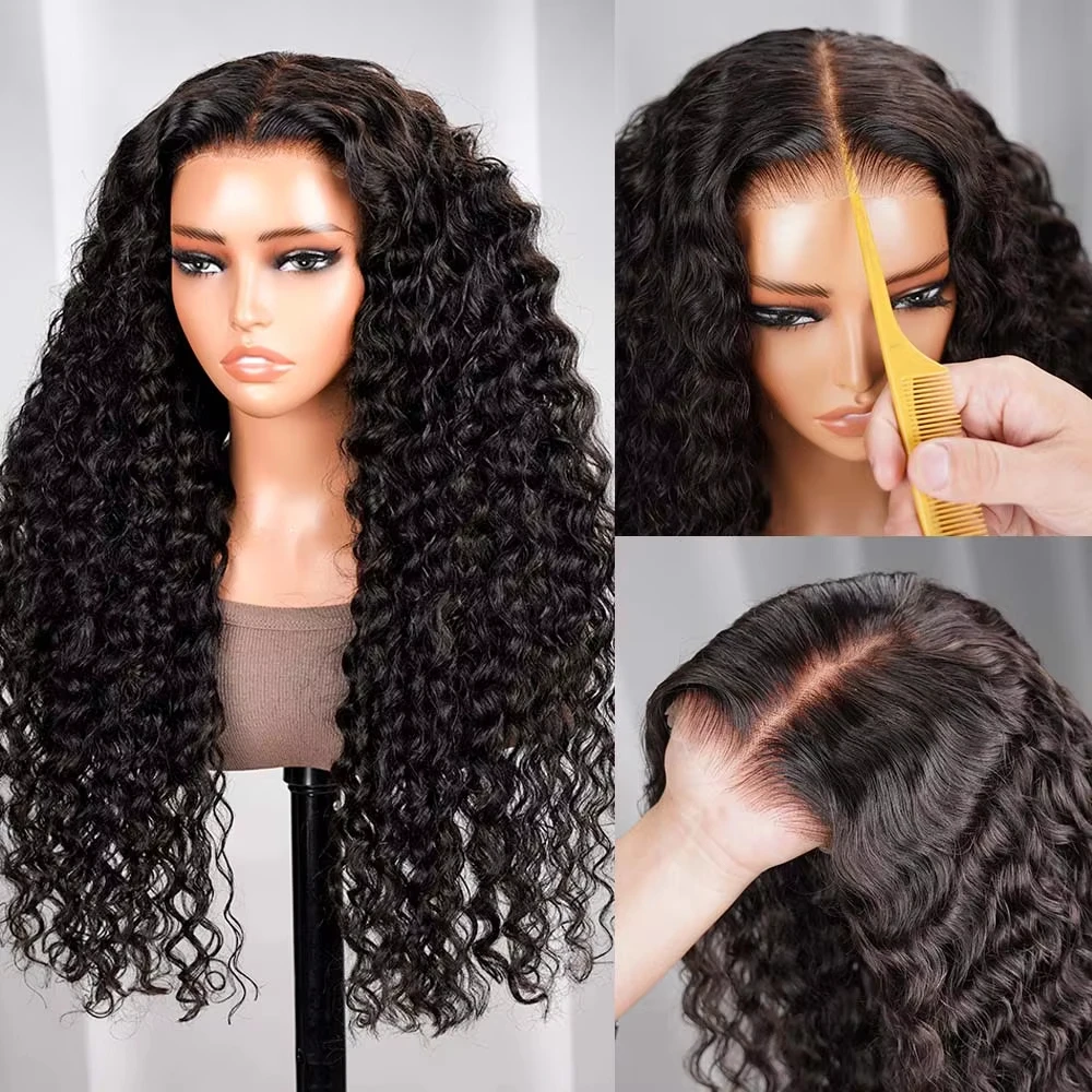 250 Density Brazilian Loose Deep Wave 6x4 Glueless Closure Ready To Wear Human Hair Wig Preplucked Curly Pre Cut HD Lace Wigs