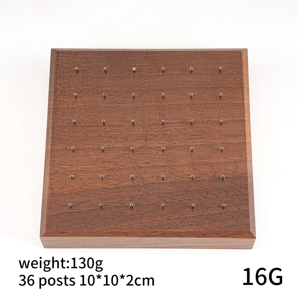 Black Walnut Solid Wood Display Stand for 16G 14G Piercing Jewelry Modern Display Holder with 36 Holes