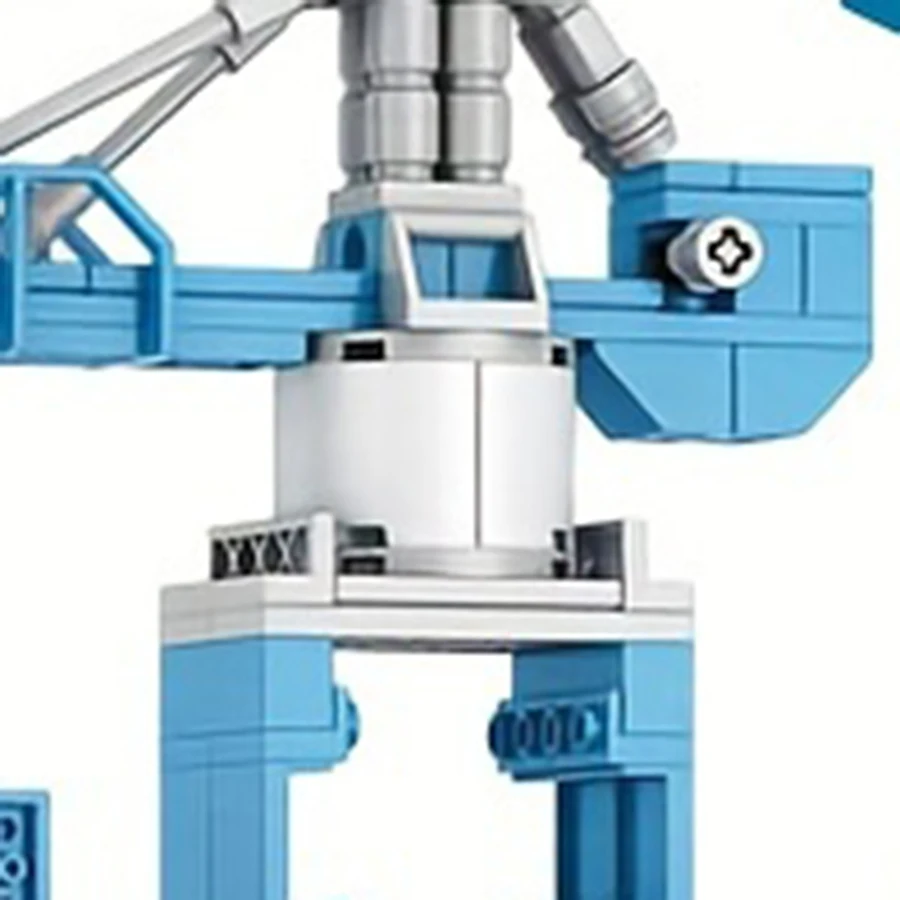 Blue aviation building block model. High-difficulty building block for aviation rockets, dream toys for aviation enthusiasts