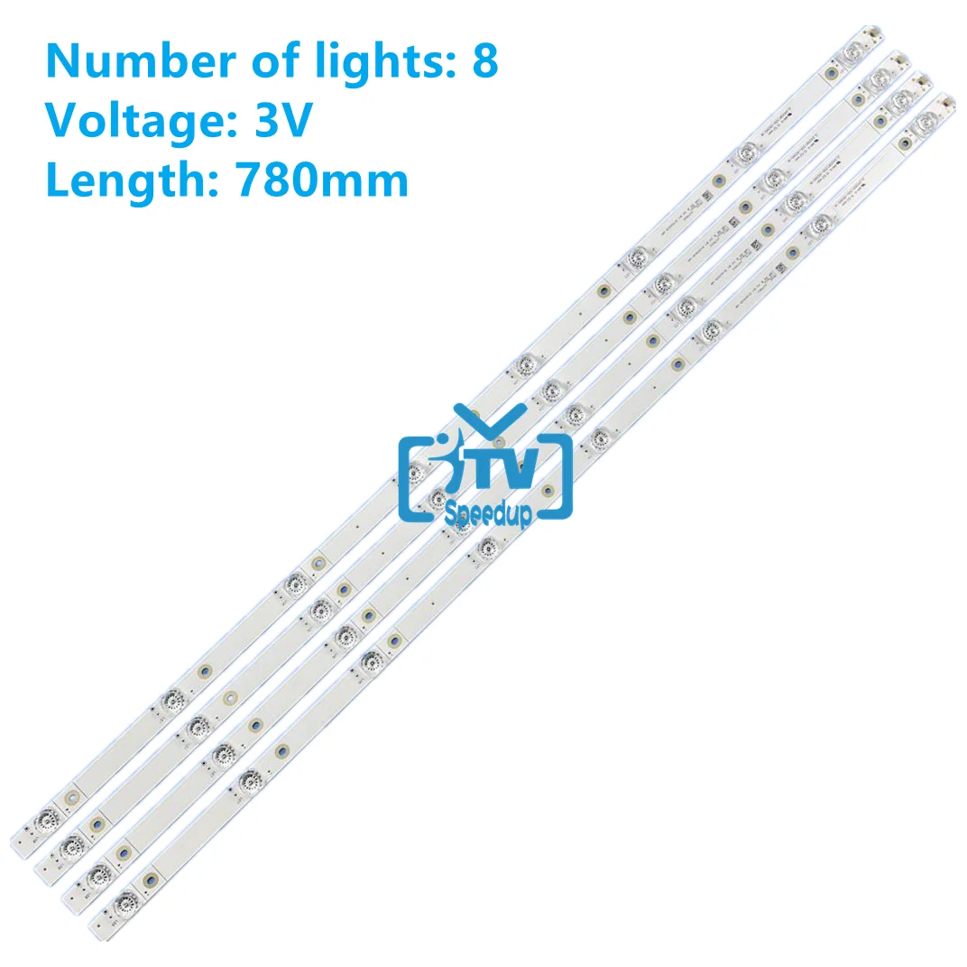 

Kit 40pcs 8LED LED backlight strip For HISENSE H43A6100 43H6E JL.D42581330-003AS-M HISENSE43-4X8 43RGE JHD425S1U51