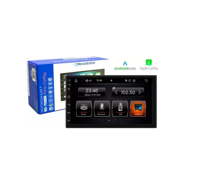 Kit Multimídia HB20 2012 / 2019 7 Pol CarPlay AndroidAuto - 708BR Roadstar