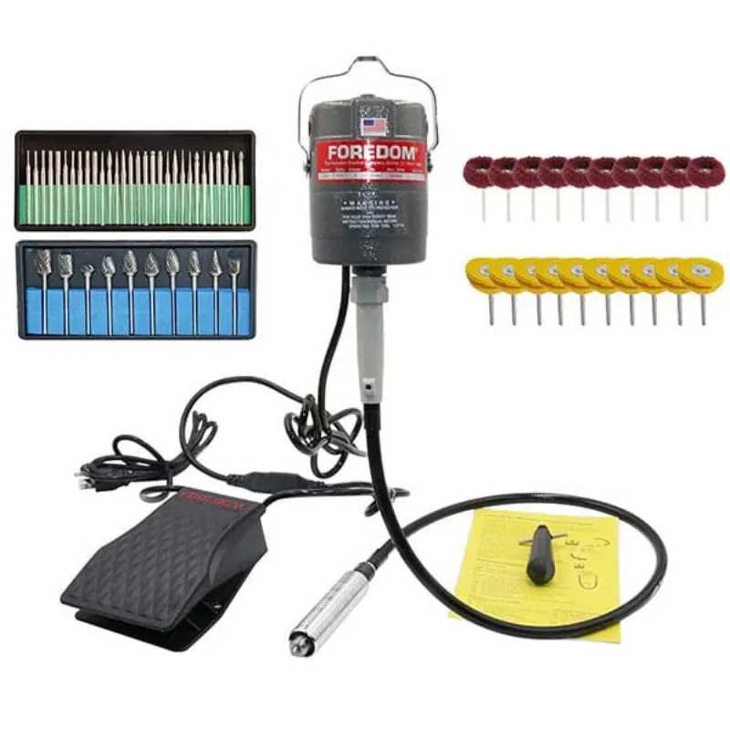 

Foredom Hang Up Flexible Shaft Machines Kit Full Copper Motor High Precision Flex Stepless Speed Foot Pedal ​Multi-Purpose