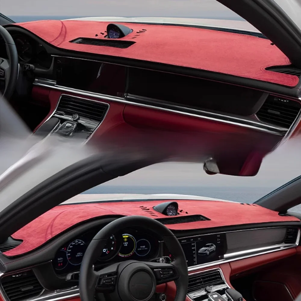 Zamszowa skórzana mata na deskę rozdzielczą Mata na deskę rozdzielczą Dywan Akcesoria do stylizacji samochodów Porsche Panamera 971 2017 2018 2019-2022 — zdjęcie 2