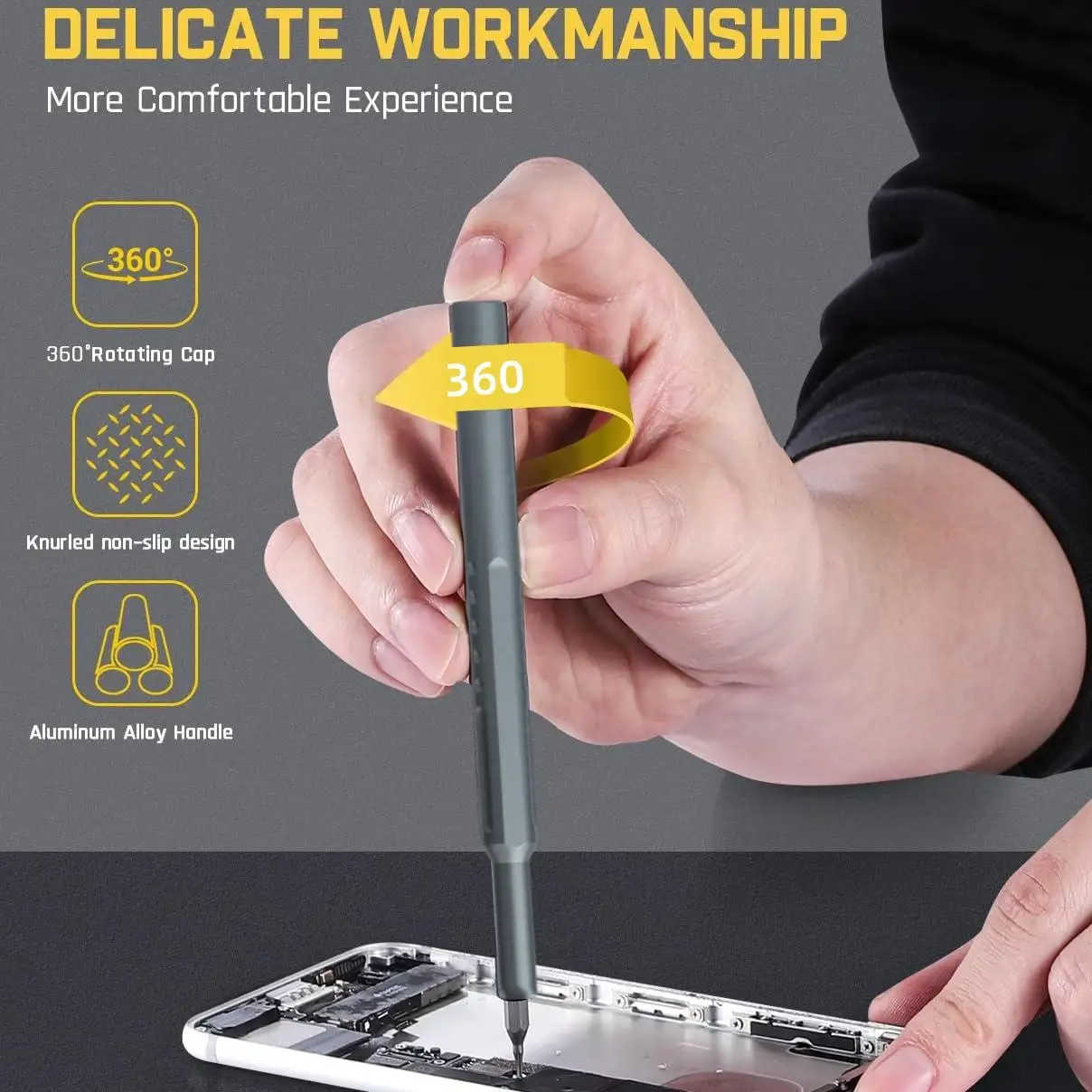 VMAN Precision Screwdriver Set 49 in 1 Torx Hex Phillips Magnetic Screwdriver Bit Phone Watch Laptop Mini Repair Tool Set