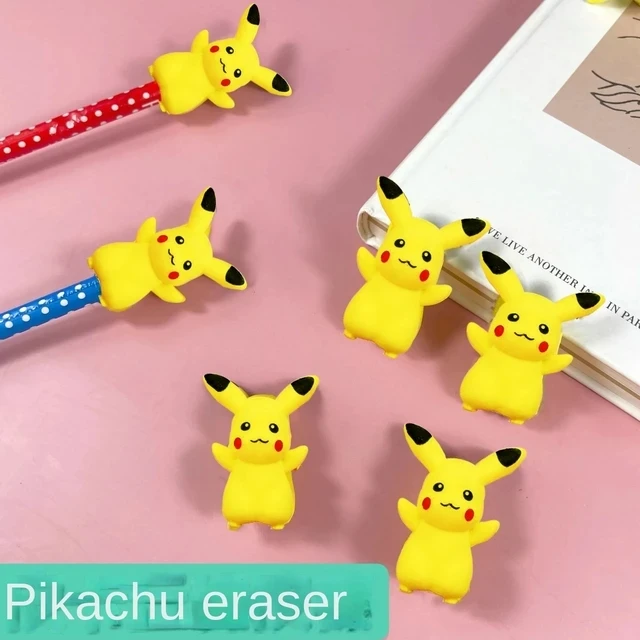 New Pokemon Pikachu Anime Figure Student Pencil Box Stationery Set Cartoon Pencil Ruler Eraser Pencil Sharpener Toys Gift