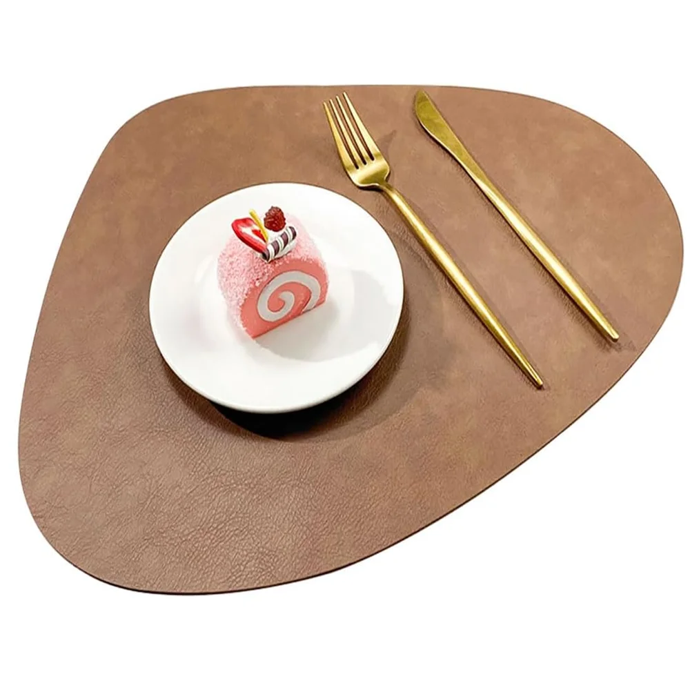 PU Leather Placemats, Waterproof Coffee Coasters, Kitchen Table Mats, Easy to Wipe Off ,Wrinkle Free Kitchen Dining Table Mats