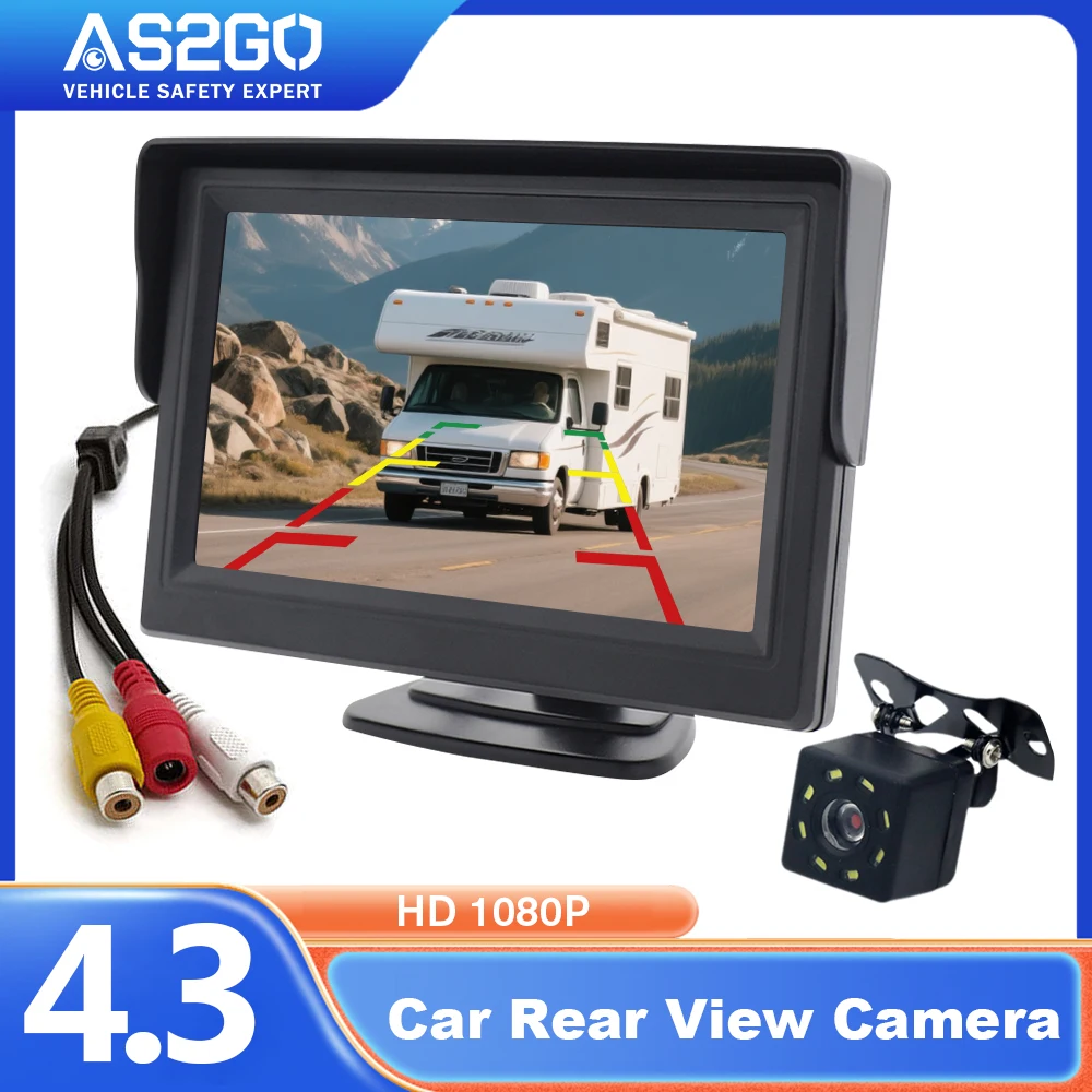 

Комплект системы автомобильной камеры заднего вида с 4,3-дюймовым монитором HD Водонепроницаемая камера заднего вида ночного видения Простая установка помощи при парковке