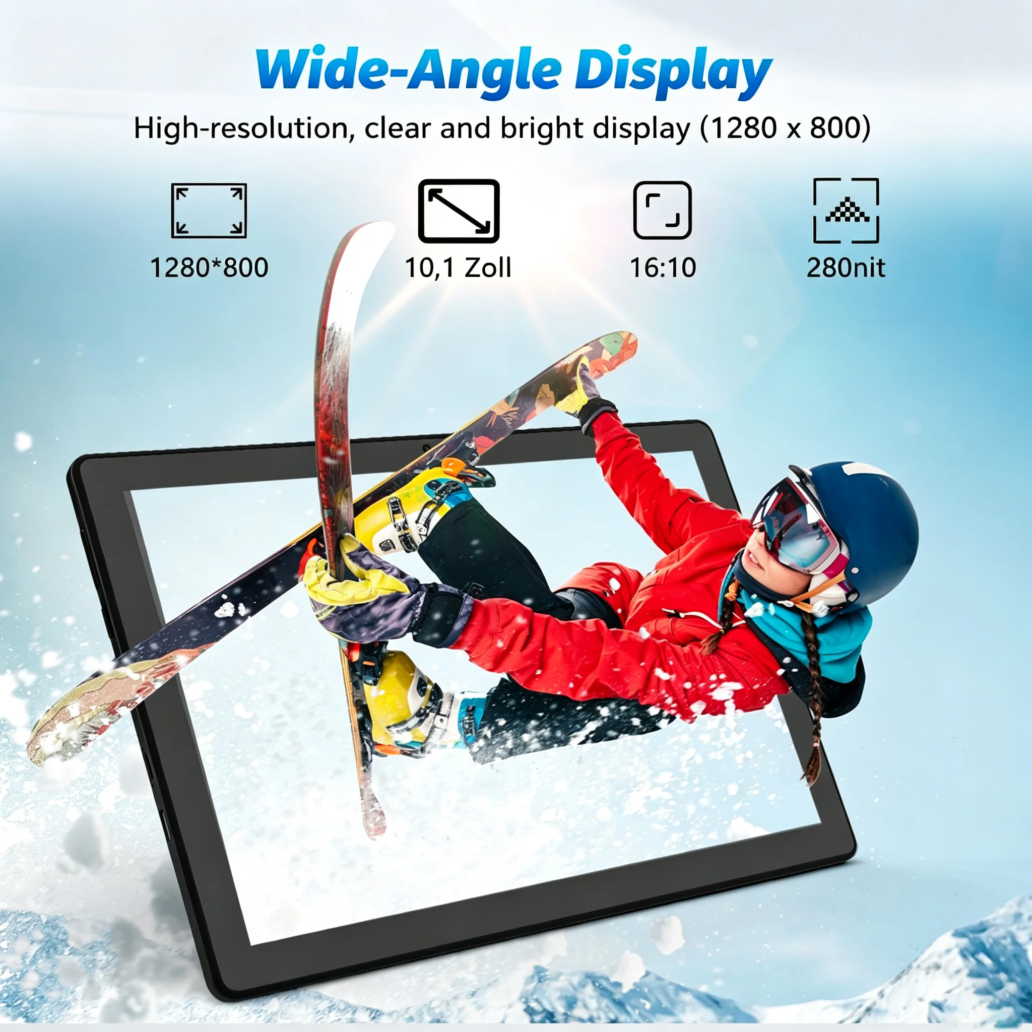 10.1 Inch Tablet Android 15 OS GMS Certified Tablets 2.0 GHz 20GB RAM 64GB ROM 1TB Expand WiFi 6 Bluetooth 5.4 Dual Camera - view 5