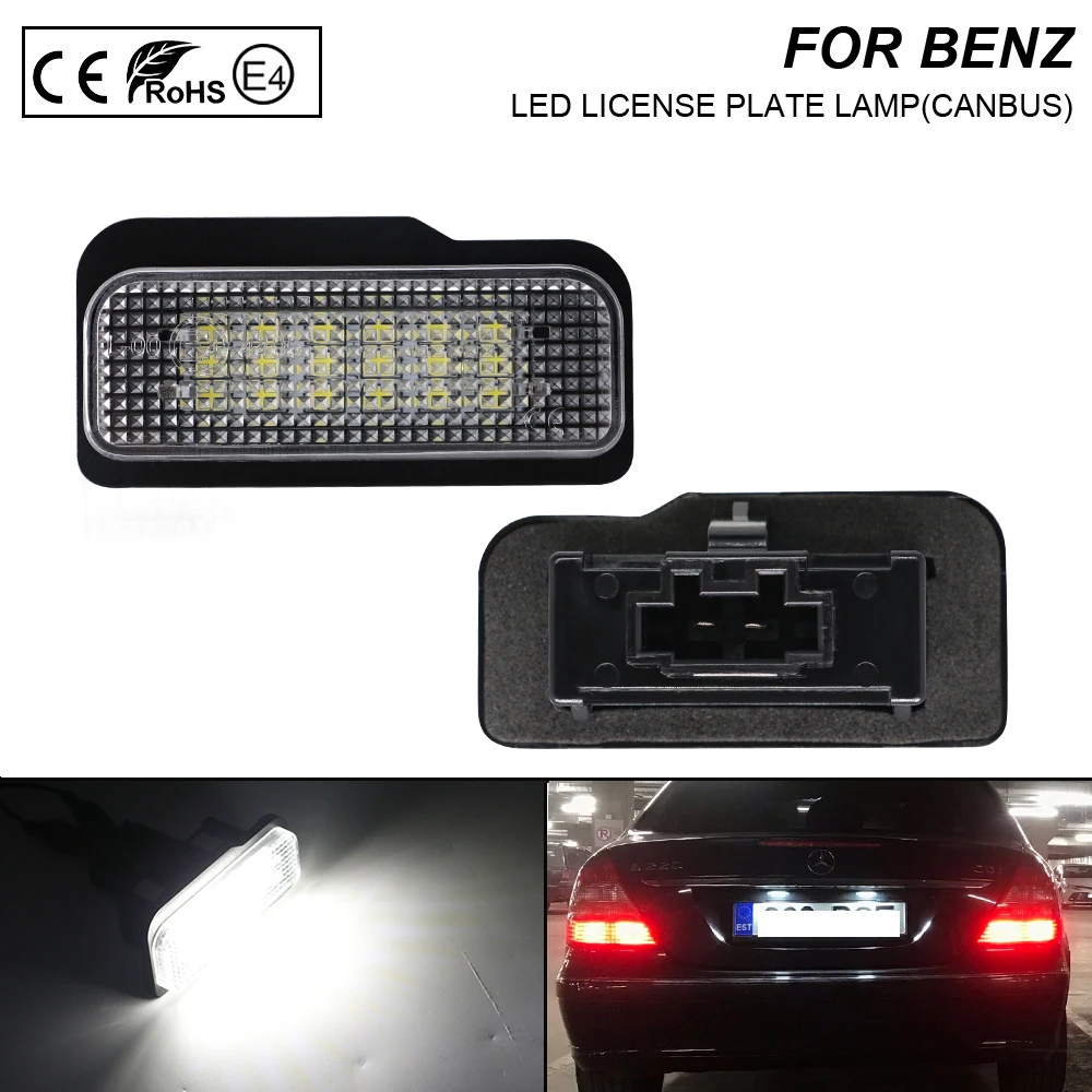 

For Benz C E CLS-Class W203 W211 W219 R171 S203 For Tesla 2PCS LED License Plate Lights with Canbus White Number Plate Lamps