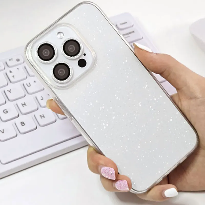 Dizzi Iphone Glyter Pearl Transparent Jelly Case + Camera Glitering Set