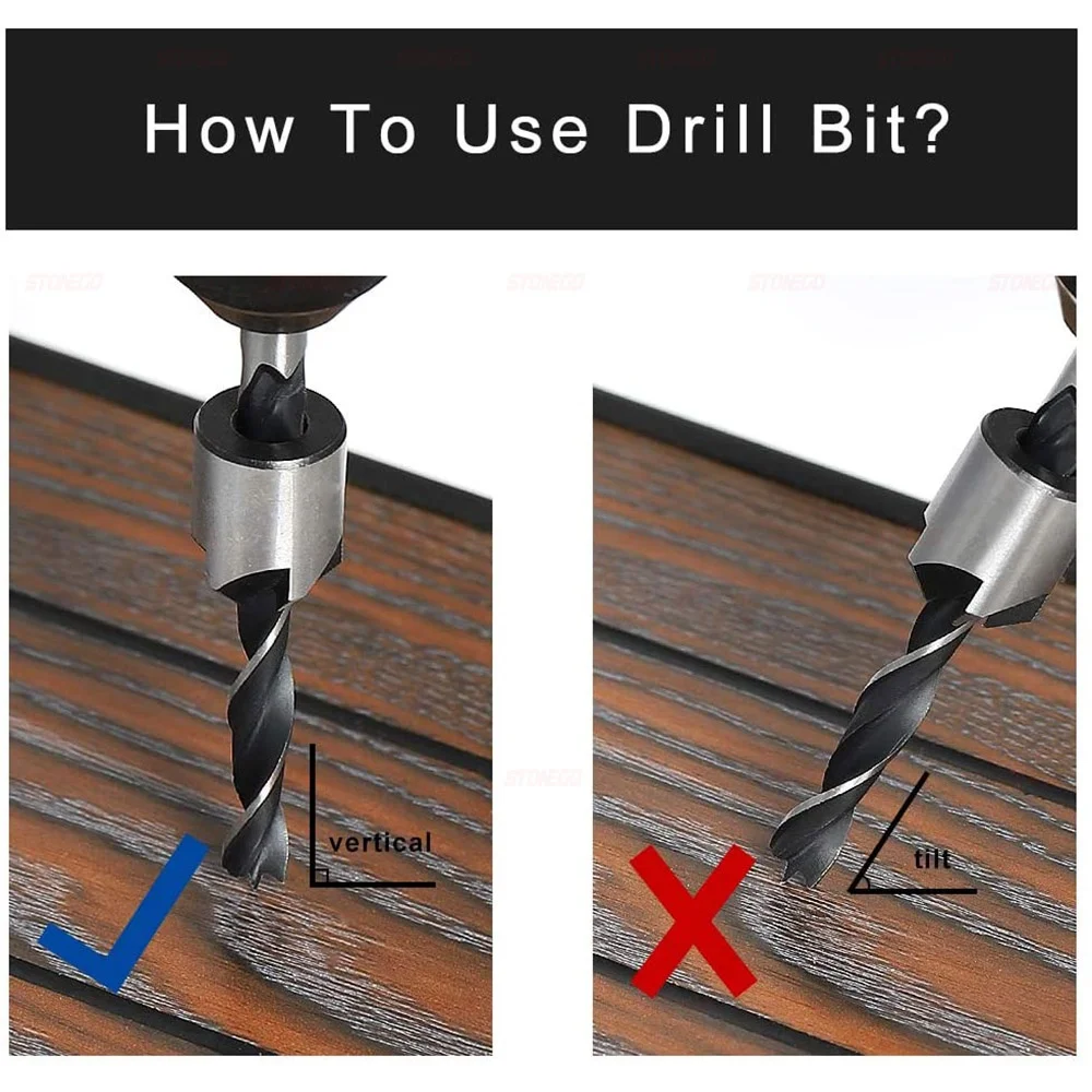 STONEGO 4 szt./7 szt. Wiertło rozwiercające bitów głowica wiertło zestaw 3 końcówek wiertarka do drewna rozmiar 3/4/5/6/7/8/10mm