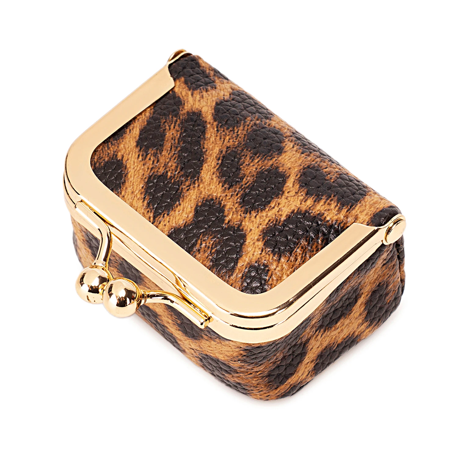 Women's Leopard Print Mini Jewelry Box,Portable Vintage Coin Purse,Travel Ring Box,Suitable for Storing Earrings,Rings,Necklaces