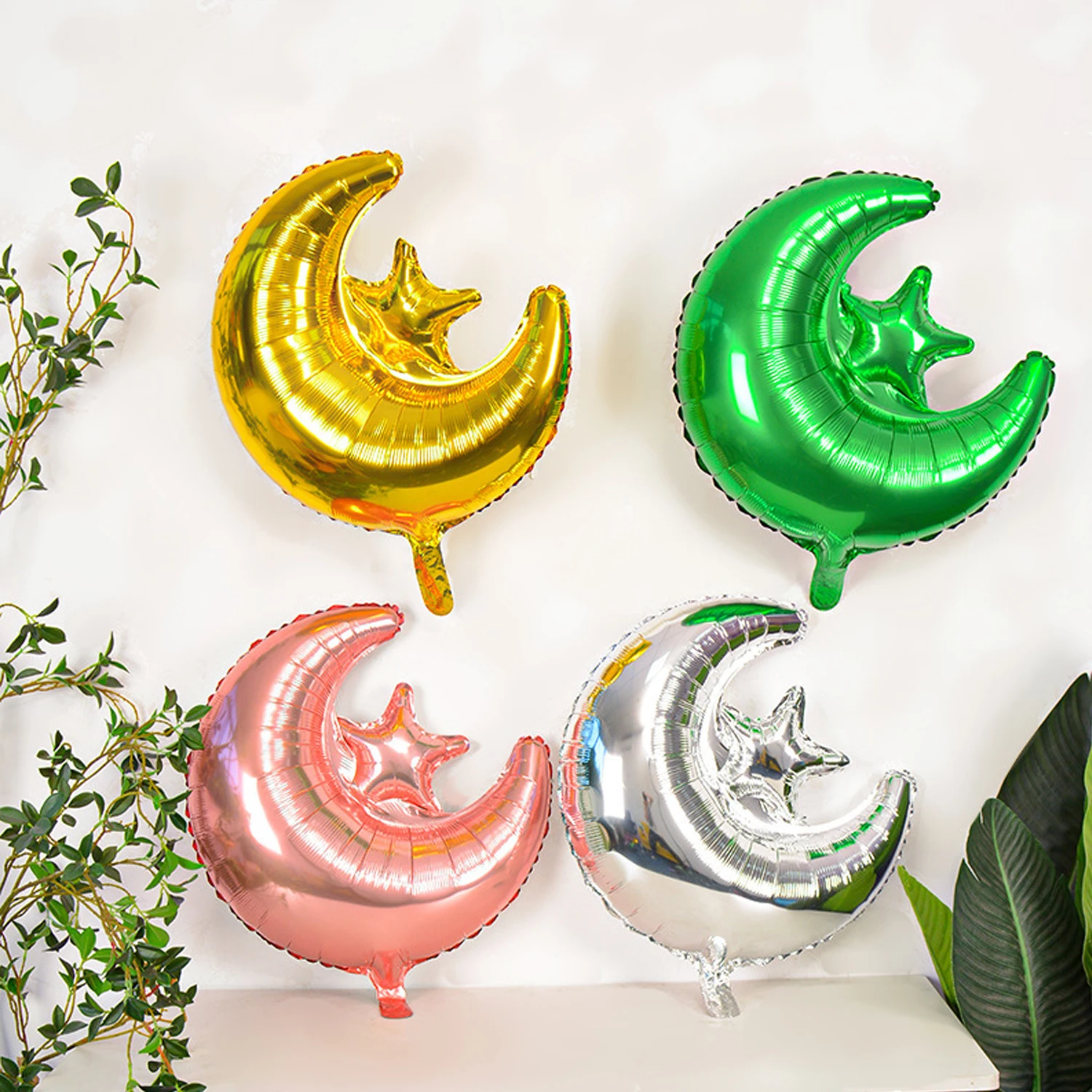 

1Pcs Ramadan Mubarak Decoration Star Moon Foil Balloons Eid Mubarak Balloons Set Muslim Islamic Festival Party Decoration