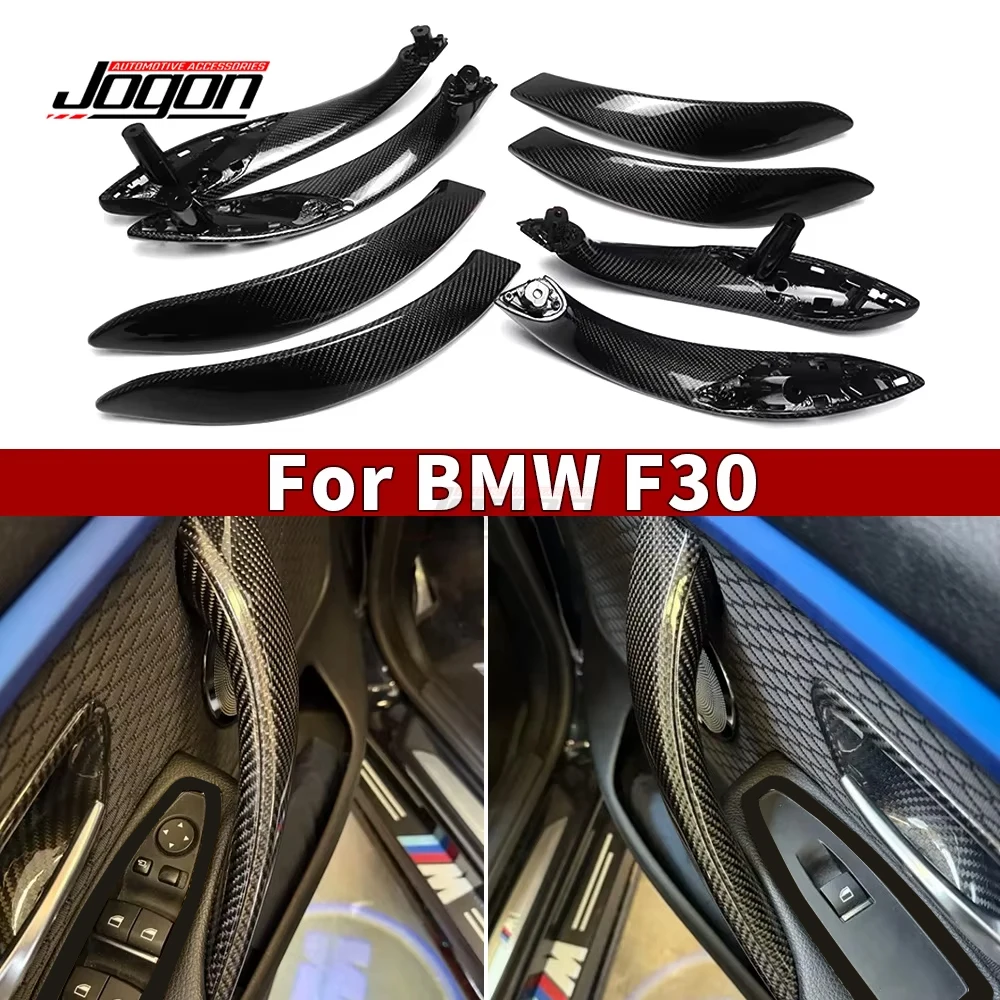 Real Carbon Interior Door Pull Handle with Handle Outer Cover Trim For BMW 3 4 Series M3 M4 F30 F34 F36 F32 F33 F80 F82 F83