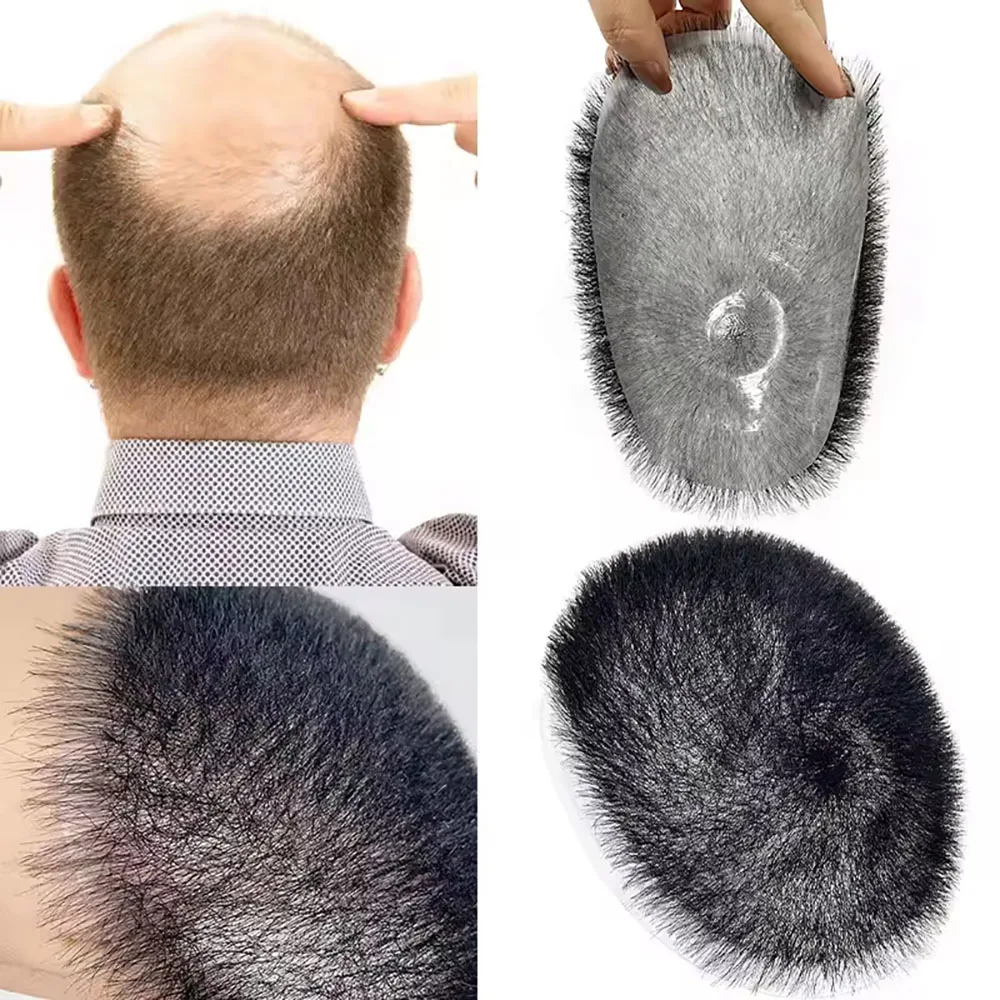 6x8 Short Buzz Cut Hair Men Toupee 17A Thin Skin PU Human Hair System for Men Replacement Systems Men's Capillary Prothesis