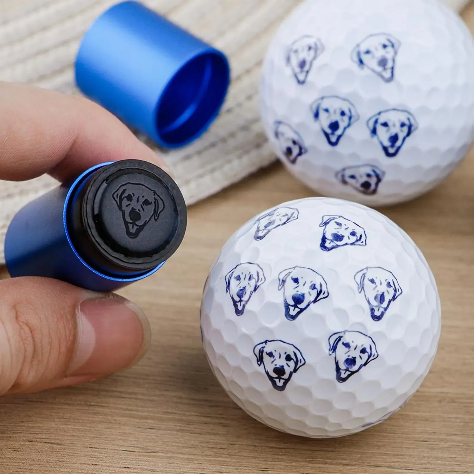 

Custom Golf Ball Stamp Personalized Photo Pet Face Logo Stamper Fast Dry Ink Reusable Portable Golf Accessory Gift