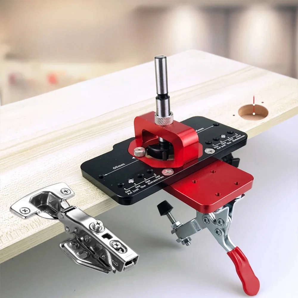 35mm Verborgen Deur Scharnier Jig Nauwkeurige Vergrendeling Kast Scharnier Jig Pocket Gat Jig Verstelbare Quick Punch Kast Hardware Jig - afbeelding 2