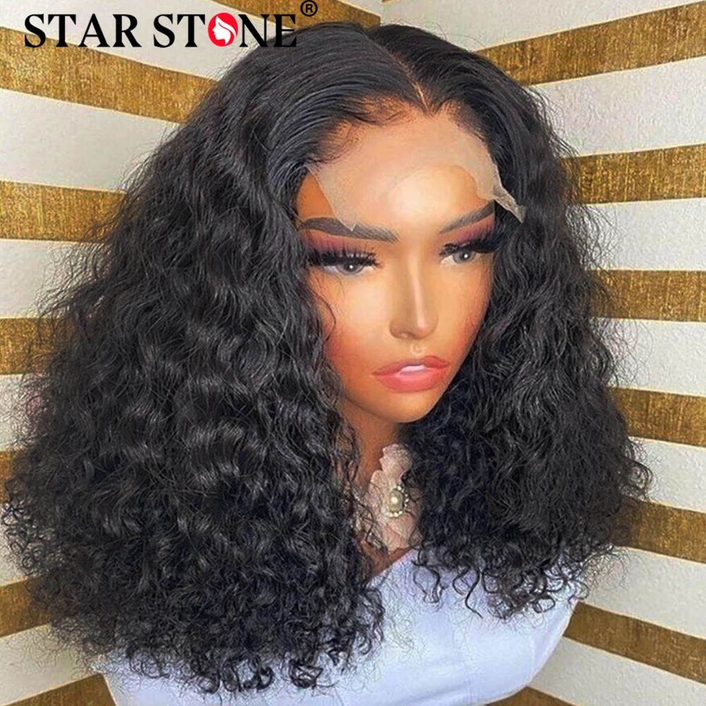 

Short Deep Wave Bob Wig Human Hair 100% Human Hair Wigs Pre Plucked 13X4 Lace Frontal Brazilian Curly Wigs For Women and Girls