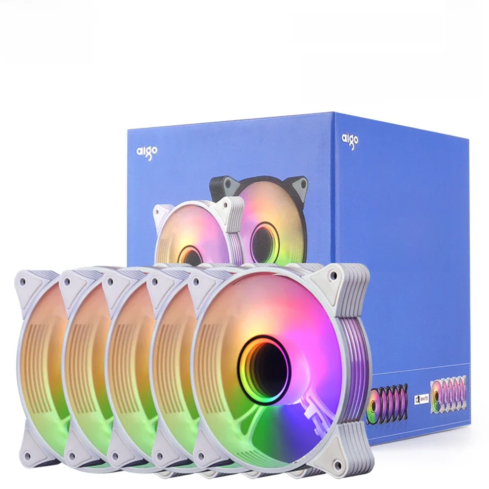 Aigo AR12PRO Wentylator do obudowy komputera Wentylator PC 120mm rgb Wentylator 4pin PWM Wentylator chłodzący procesor 3pin5v Nieograniczona przestrzeń argb 12cm wentylator — zdjęcie 2