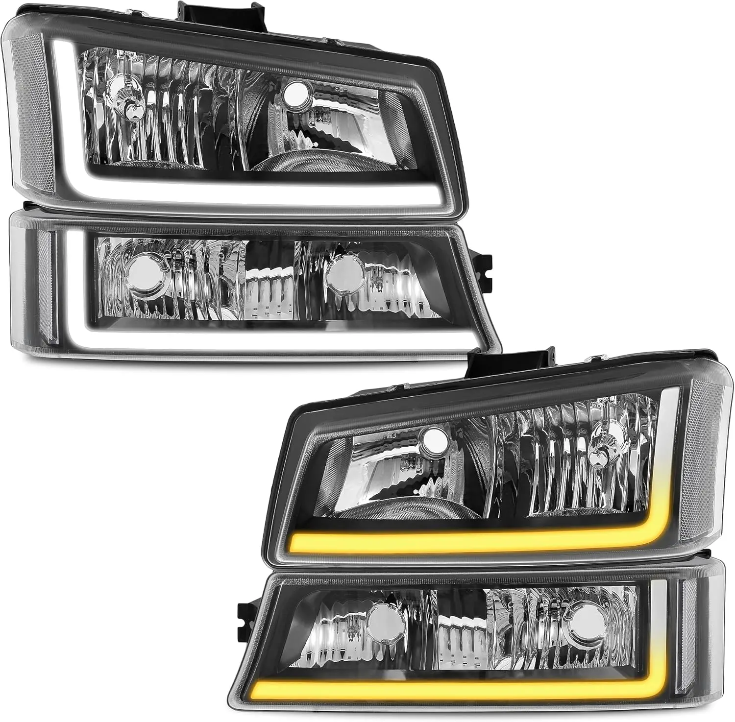 

Фара в сборе SHAWHO AUTO без запотевания со светодиодными ДХО и последовательным сигналом поворота, совместимая с Chevrolet Silverado Avalanche 2003-2006 годов