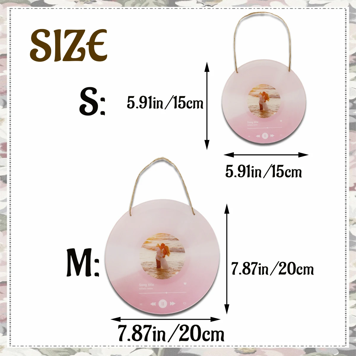 Custom Vinyl Record Ornament, Personalized Photo Gifts, Custom Photo Gifts, Customized Picture Couples Gift, Round Record Decor.