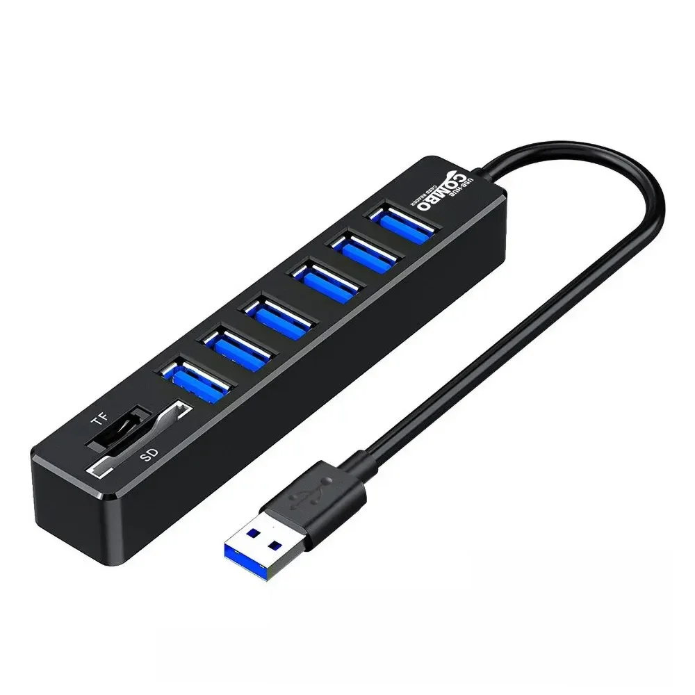 USB 2.0 multi-ports haute vitesse 3 6 ports Hub répartiteur USB extension Multiple TF lecteur de carte SD adaptateur extenseur pour ordinateur portable