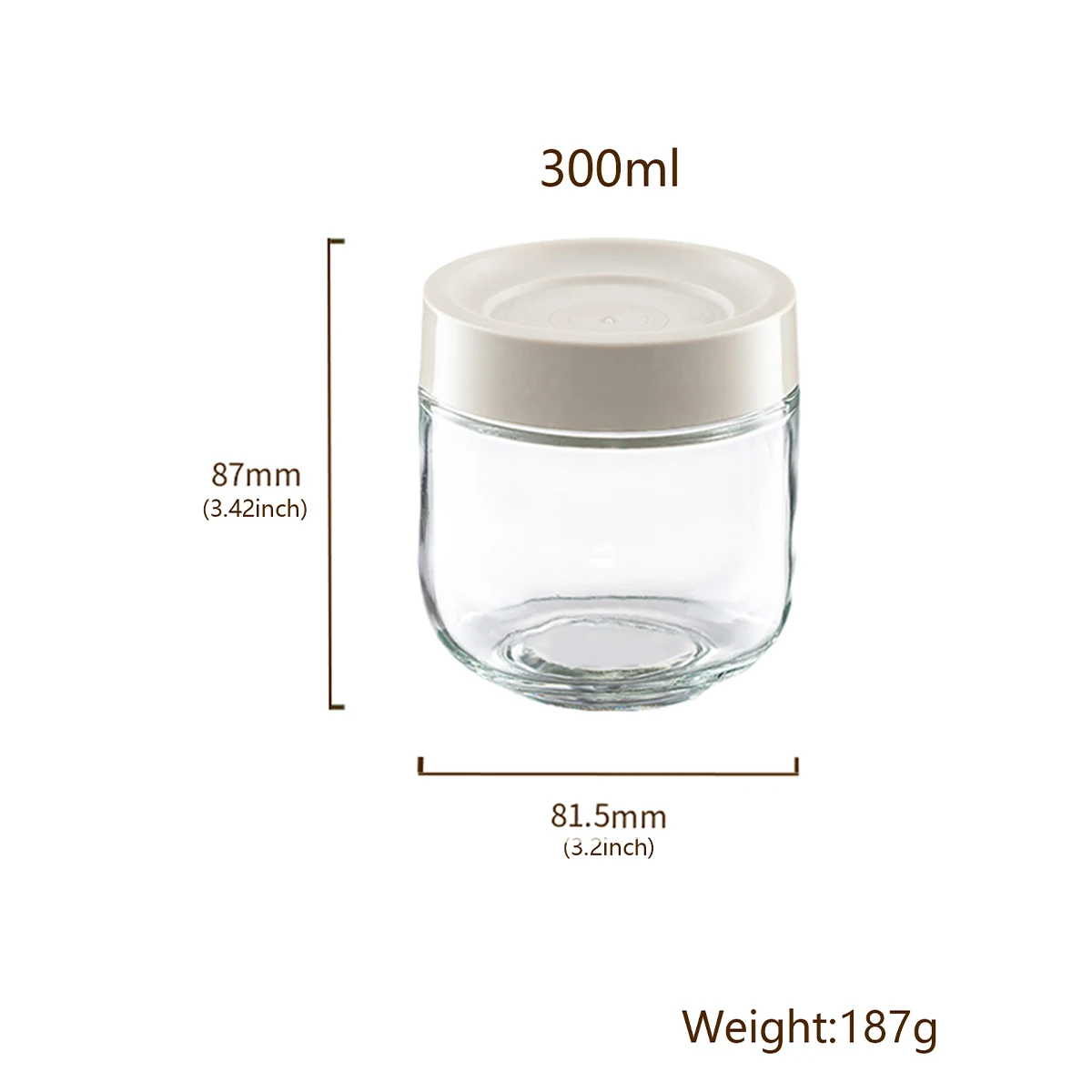 WMMO 1pc Glass Containers For Food Storage,Glass Airtight Canister Kitchen Storage Bottles Jar Sealed Food Container Stash Cans