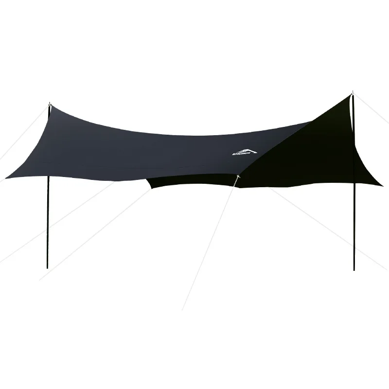 Czarny plandeka Hexa Shade Tens Camping Shade Chafes Outdoor Tarp Large Shade